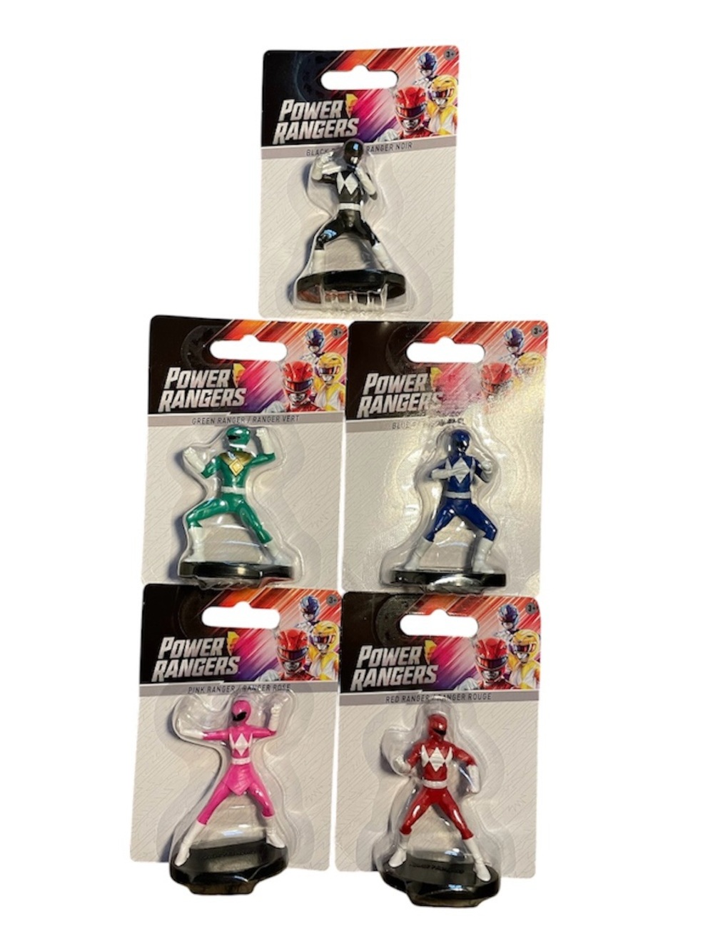 Power Rangers Mini Figures - Red, Blue, Black, Pink, Green